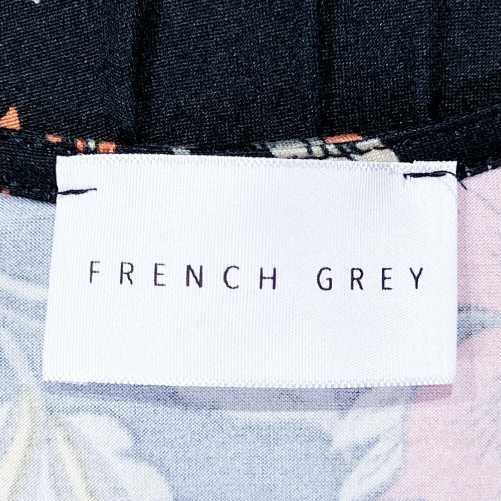 Women's French Grey Maternity Dress | Medium | Black | Floral | Stretch - Picture 12 of 13